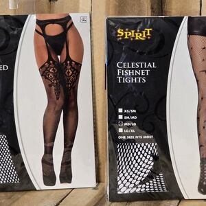 Celestial Fishnet & Lace Garter Tights Women’s Star Moon M / L Sexy Cosplay NEW